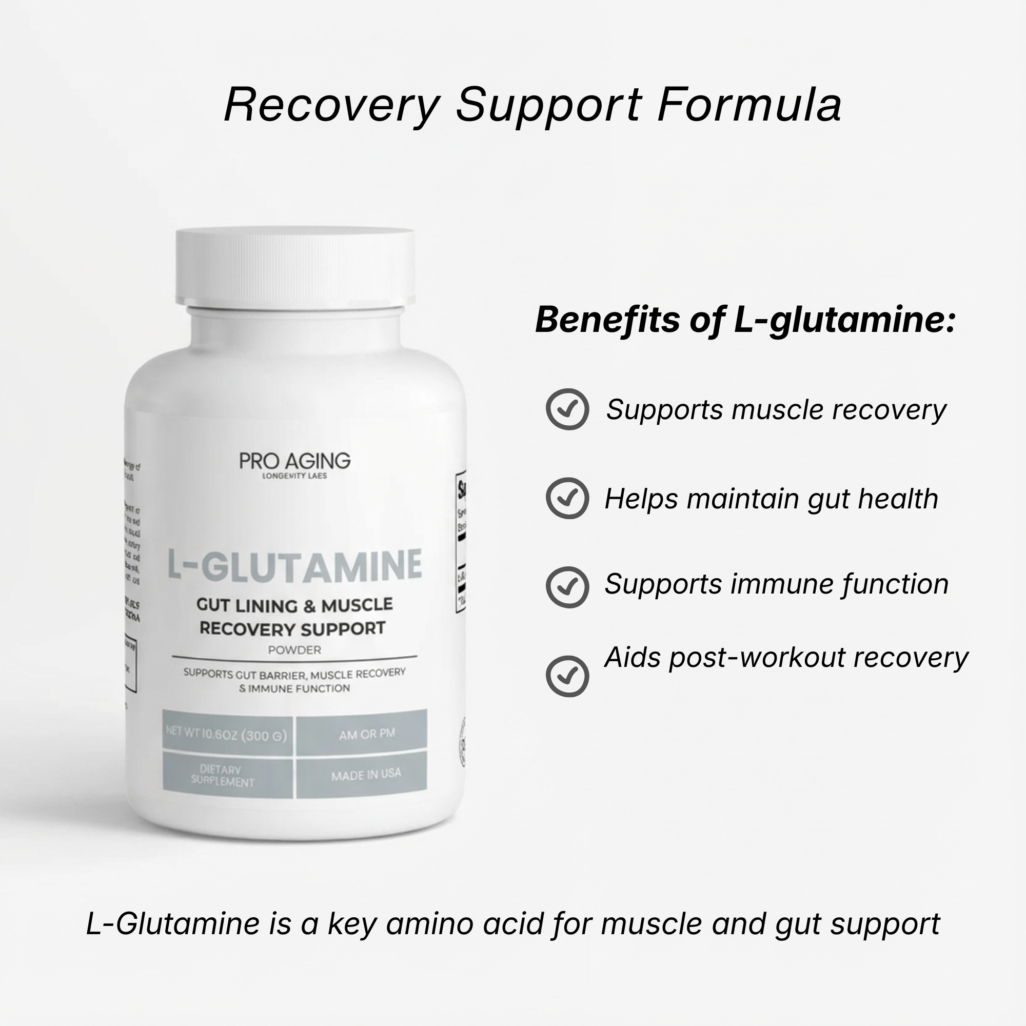 L-Glutamine Powder – Gut & Muscle Recovery