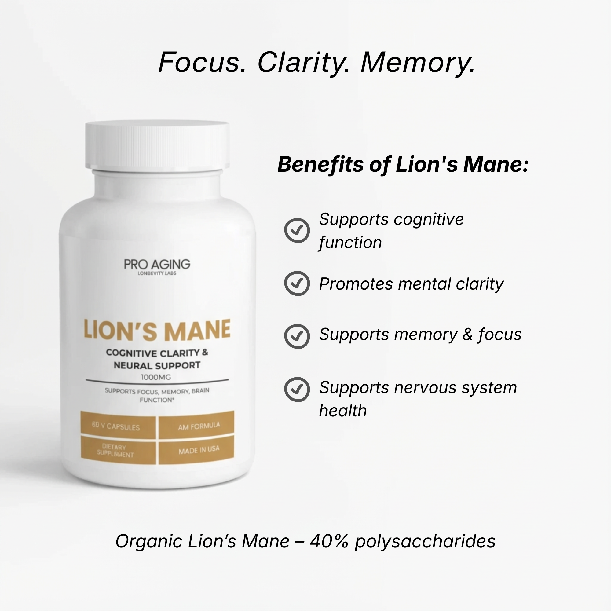 Lion’s Mane – Focus & Cognitive Support